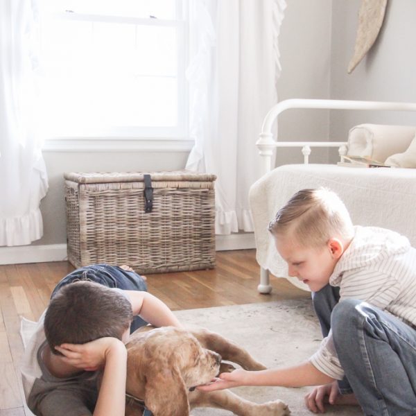 A super sweet playroom design featured in a beautiful Indiana farmhouse