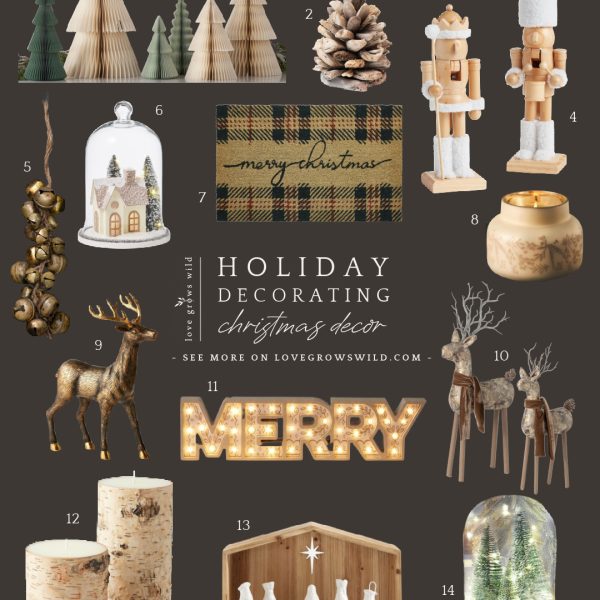 Christmas decor curated by home blogger Liz Fourez