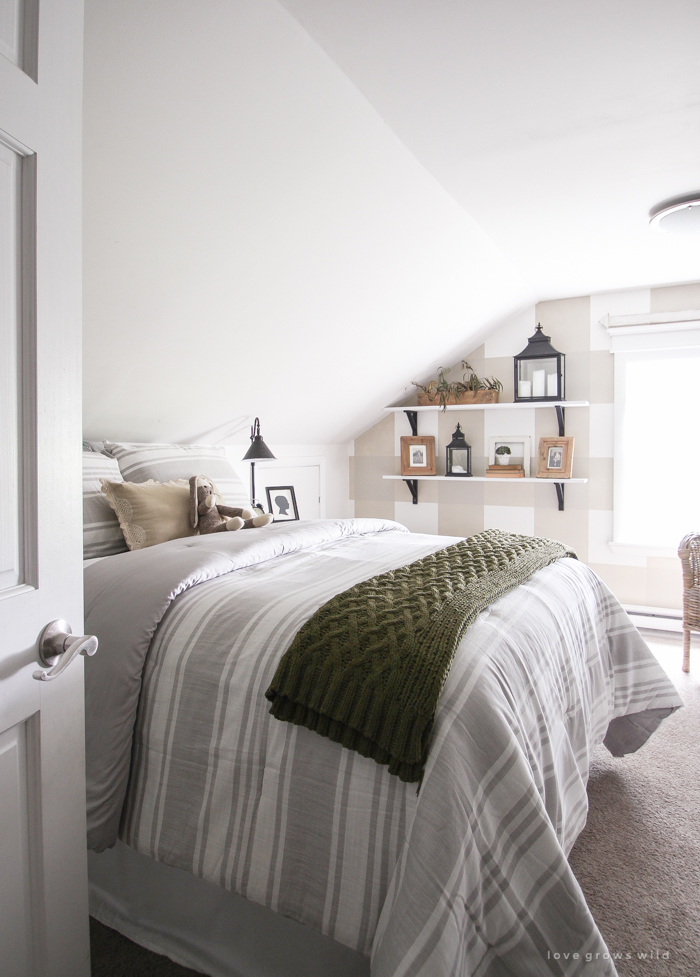 An awkward attic space turns into a charming little boy's farmhouse bedroom!