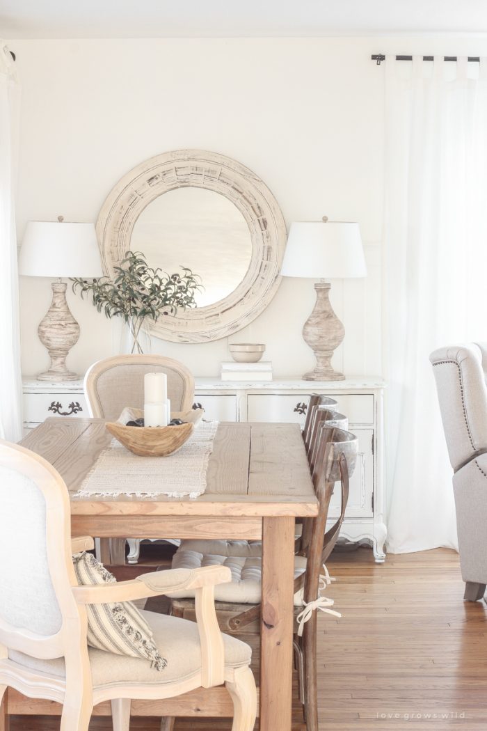 Take a tour of this beautiful newly updated living and dining room in blogger Liz Fourez's Indiana farmhouse.