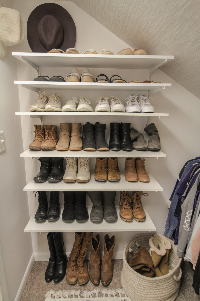 A beautiful closet makeover with ideas for organizing, storage and more from interior decorator and home blogger Liz Fourez