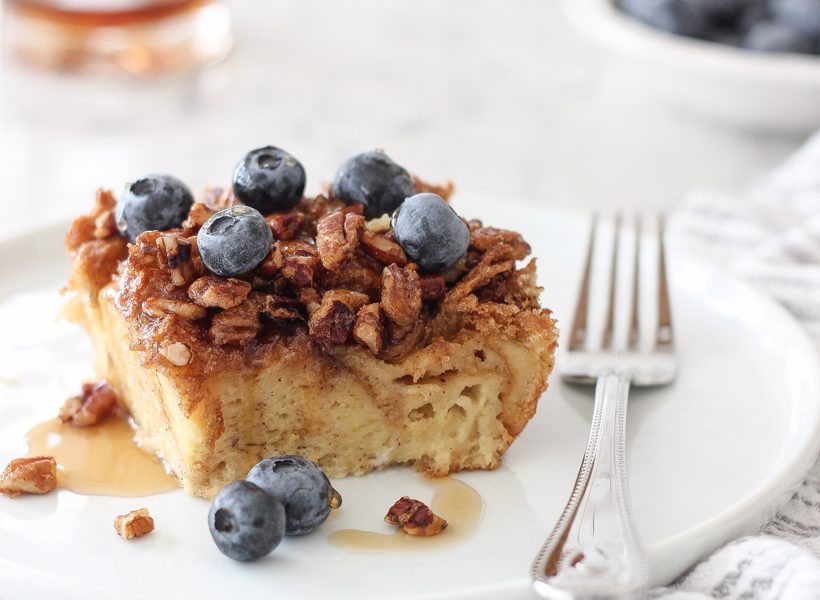Always a brunch favorite, this Overnight Baked French Toast is perfect for making breakfast for a crowd! Easy and so delicious!