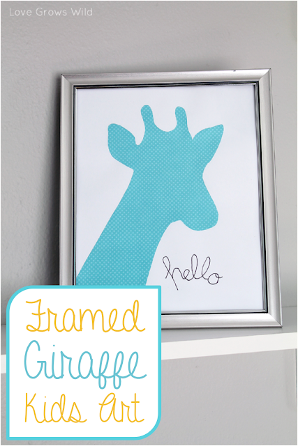 Inexpensive Framed Giraffe Kids Art by Love Grows Wild