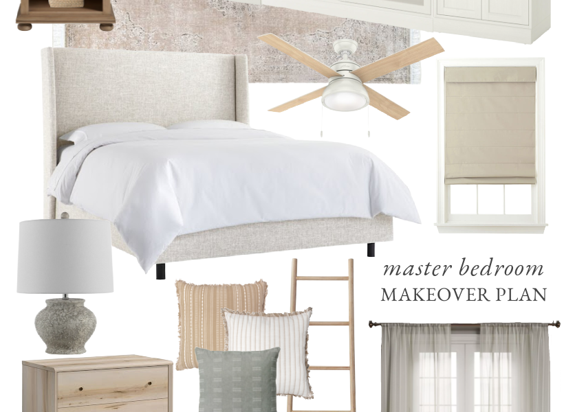 Home blogger and interior decorator Liz Fourez shares a beautiful neutral bedroom design and plans for her upcoming master bedroom makeover
